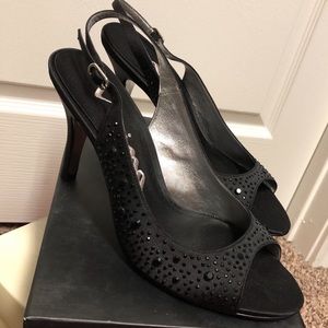 NEW Nina black rhinestone heels
